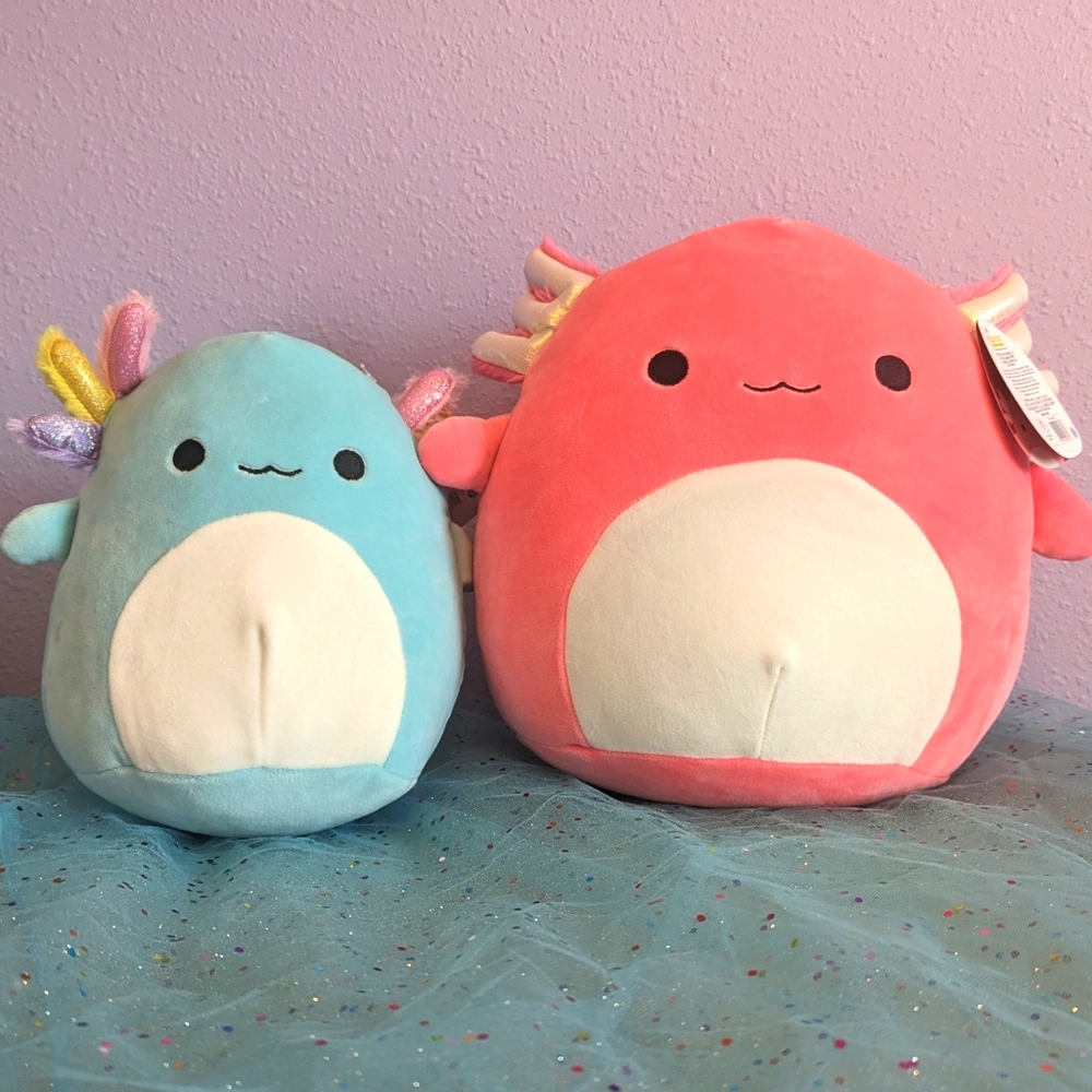 Squishmallows Axolotl bundle (Archie 12 in and Irina 8 in)